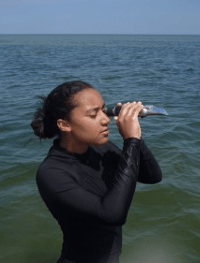 Kara Gadeken doing field work.