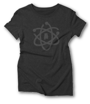 Dark grey charcoal triblend t-shirt with Alabama Atom logo.