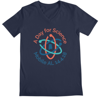 A Day for Science Mobile AL 14.4.18 v-neck shirt in navy